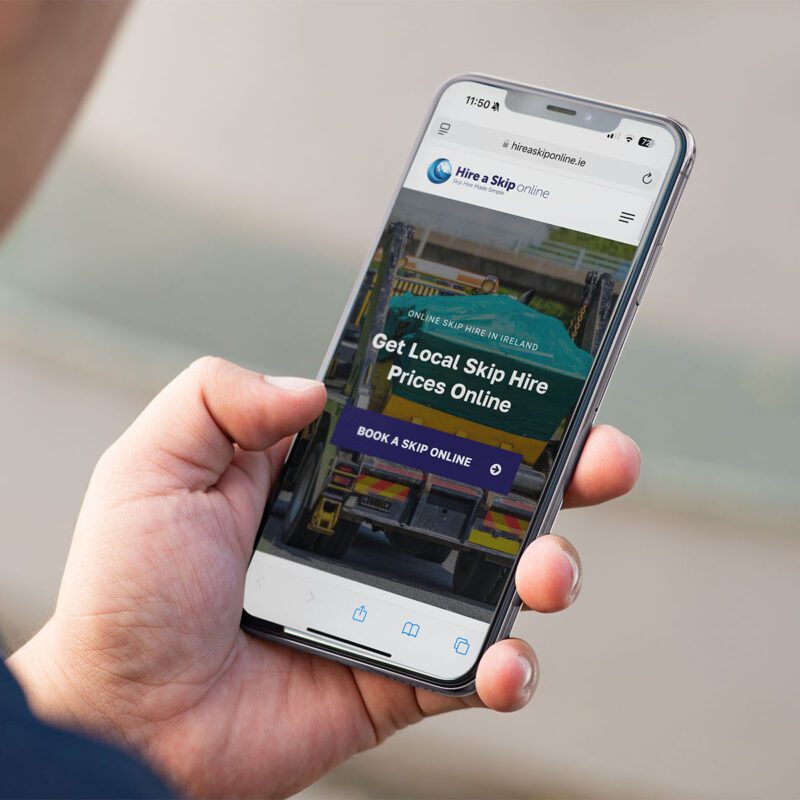 Hire A Skip Online's new booking portal accessible by phone. Get a quote in seconds.