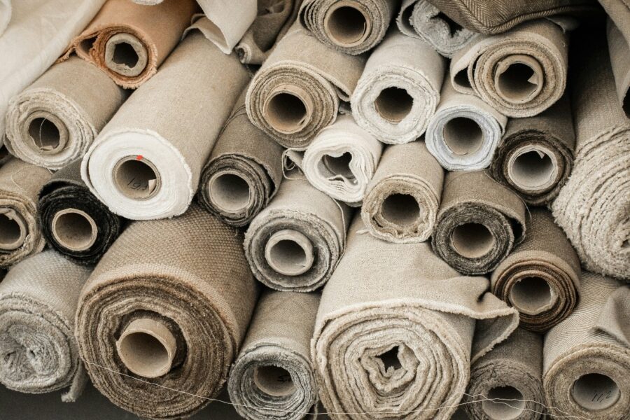Carpet waste prepared for eco-friendly skip disposal or recycling in Ireland